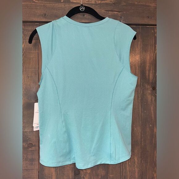 90 Degree Sleeveless Athletic Tank Top Performance Workout Shirt Turquoise A66 - Picture 6 of 6